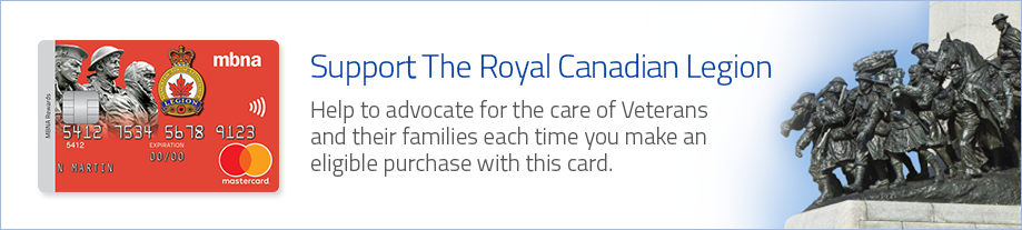 The Royal Canadian Legion MBNA Rewards Mastercard® credit card